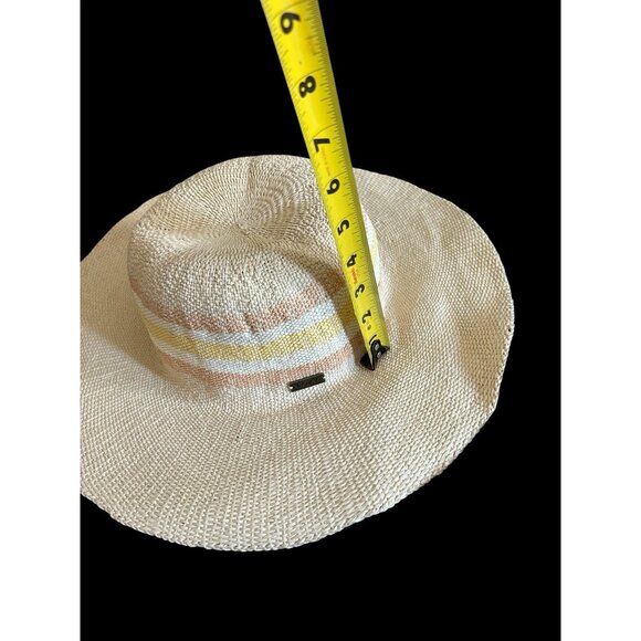 ROXY Hat M/L Women's Straw Sun Hat Sound Of The Ocean Surf Style Beach Boho VTG - Picture 7 of 9
